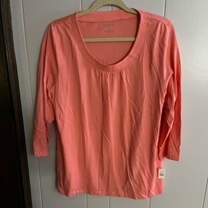 Talbots 3/4 Sleeve Scoop Neck NWT Women’s Size Large Peach